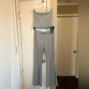NWT. Women's Bandeau Top And Flare Pants Casual Set
